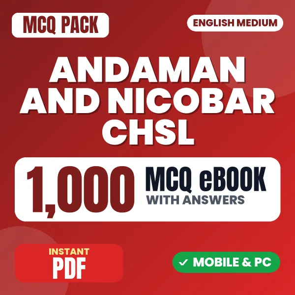 Andaman and Nicobar CHSL Exam – 1000 MCQ eBook with Answers | English Medium PDF Download