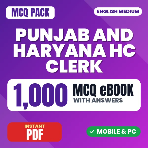 Punjab & Haryana High Court Clerk Exam – 1000 MCQ eBook with Answers | English Medium PDF Download