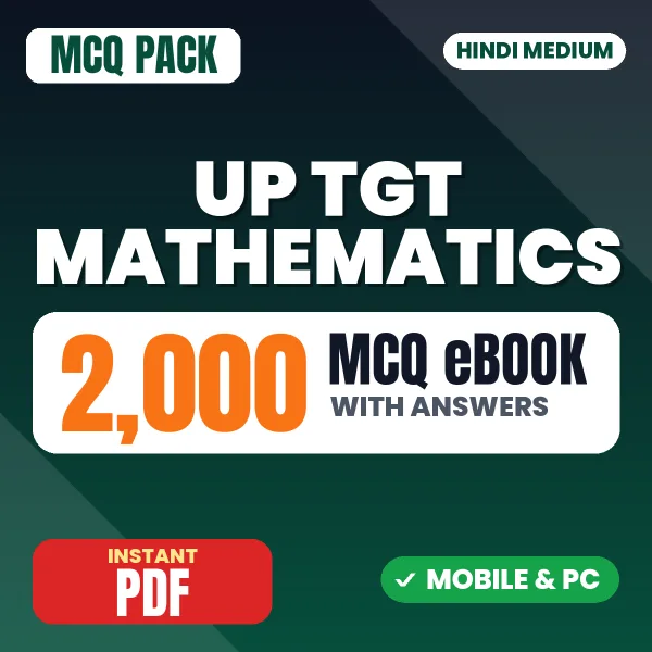 UP TGT Mathematics Exam – 2000 MCQ eBook with Answers | Hindi Medium PDF Download