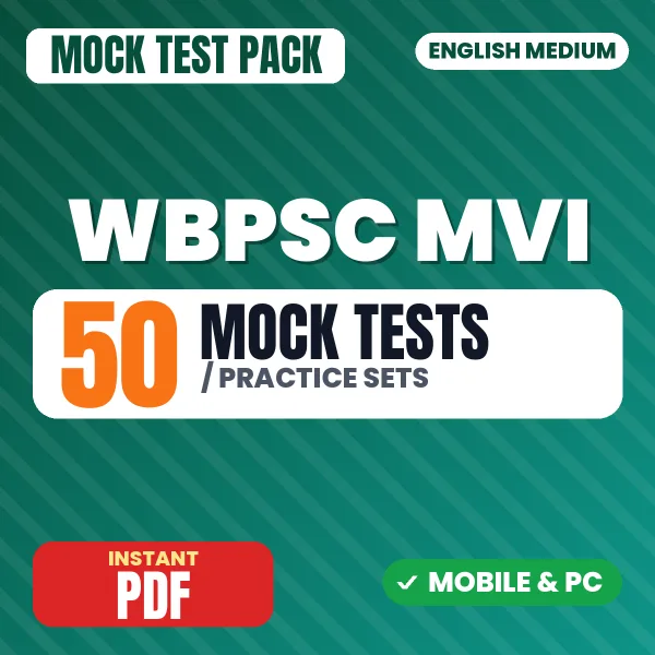 WBPSC Motor Vehicles Inspector Exam (Non Technical) – 50 Mock Tests / Practice Sets | English Medium PDF Download