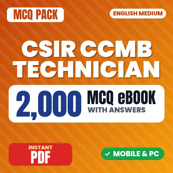 CSIR CCMB Technician Paper-1 Exam – 2000 MCQ eBook with Answers | English Medium PDF Download