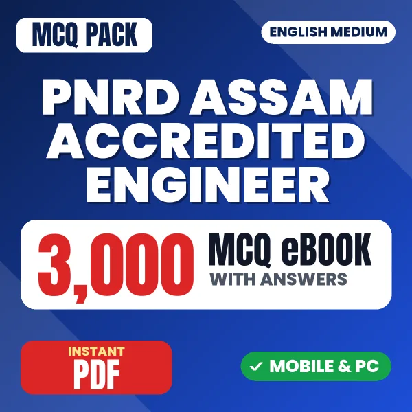PNRD Assam Accredited Engineer Exam – 3000 MCQ eBook with Answers | English Medium PDF Download