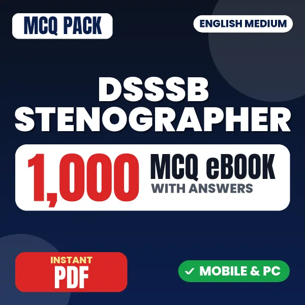 DSSSB Stenographer Exam – 1000 MCQ eBook with Answers | English Medium PDF Download