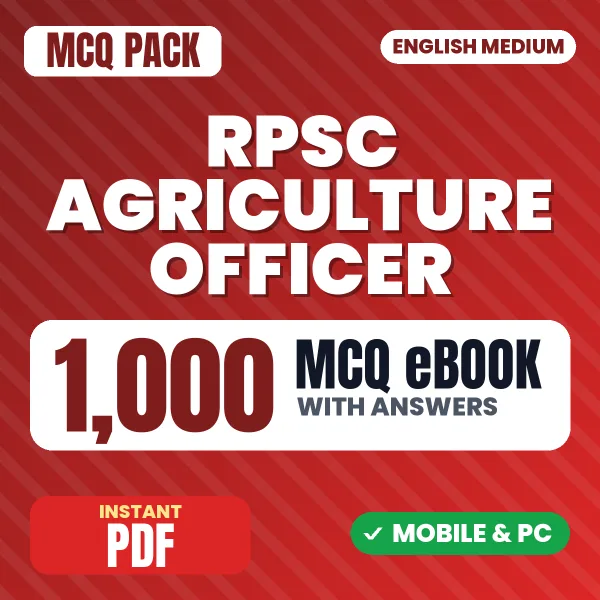 RPSC Agriculture Officer Exam – 1000 MCQ eBook with Answers | English Medium PDF Download
