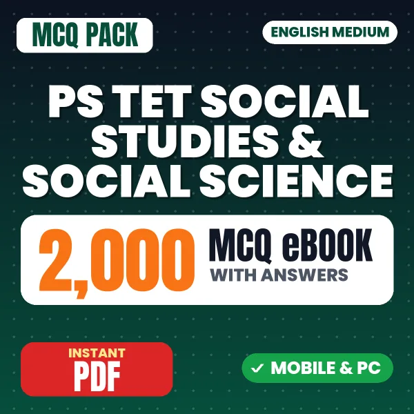 PS TET Social Studies & Social Science Paper-II Exam – 2000 MCQ eBook with Answers | English Medium PDF Download