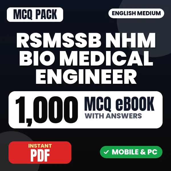 RSMSSB NHM Bio Medical Engineer Exam – 1000 MCQ eBook with Answers | English Medium PDF Download