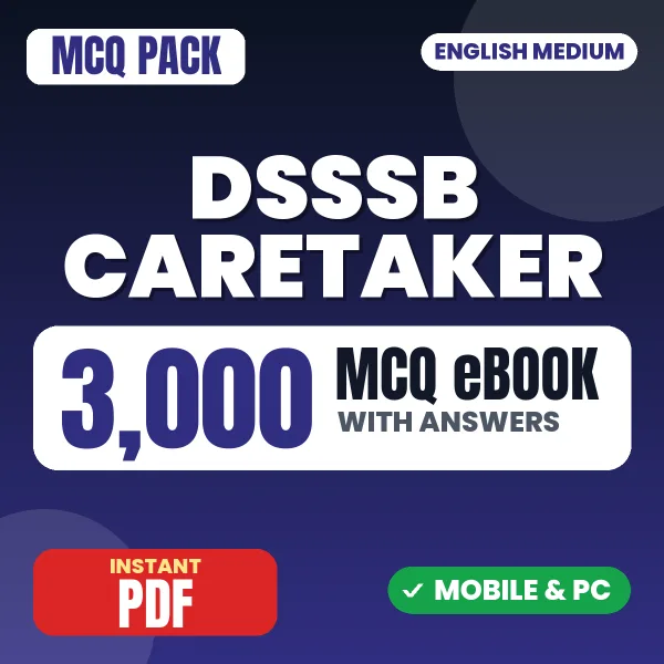 DSSSB Caretaker Exam – 3000 MCQ eBook with Answers | English Medium PDF Download