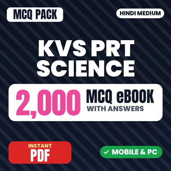 KVS PRT (Science) Exam – 2000 MCQ eBook with Answers | Hindi Medium PDF Download