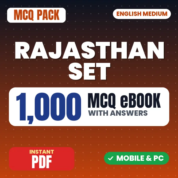 Rajasthan SET (Paper 1) Exam – 1000 MCQ eBook with Answers | English Medium PDF Download