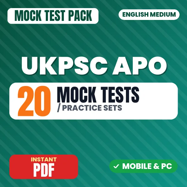 UKPSC Assistant Prosecution Officer Prelims Exam – 20 Mock Tests / Practice Sets | English Medium PDF Download