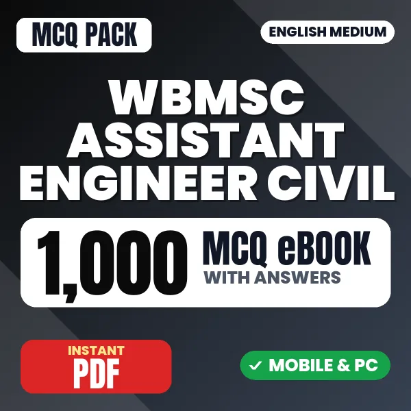 WBMSC Assistant Engineer (Civil) Exam – 1000 MCQ eBook with Answers | English Medium PDF Download