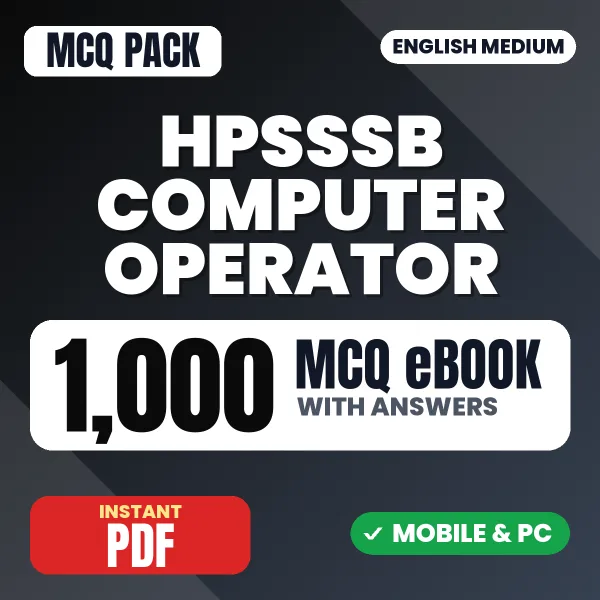 HPSSSB Computer Operator Exam – 1000 MCQ eBook with Answers | English Medium PDF Download