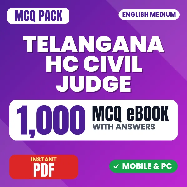 Telangana HC Civil Judge Exam (Screening Test) – 1000 MCQ eBook with Answers | English Medium PDF Download