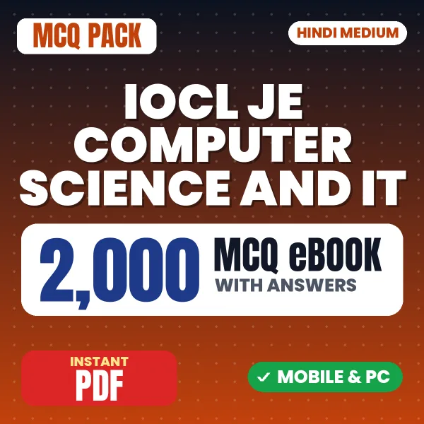 IOCL Junior Engineer (Computer Science and IT) Exam – 2000 MCQ eBook with Answers | Hindi Medium PDF Download