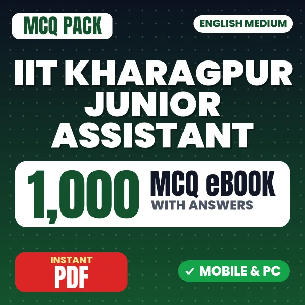 IIT Kharagpur Junior Assistant Exam – 1000 MCQ eBook with Answers | English Medium PDF Download