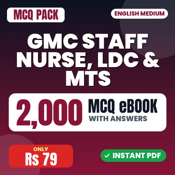 GMC Staff Nurse, LDC & MTS Exam – 2000 MCQ eBook with Answers | English Medium PDF Download