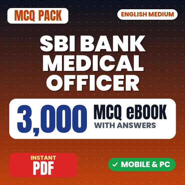 SBI Bank Medical Officer Exam – 3000 MCQ eBook with Answers | English Medium PDF Download