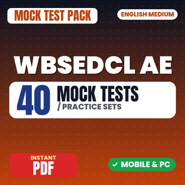 WBSEDCL Assistant Engineer Exam (Electrical) – 40 Mock Tests / Practice Sets | English Medium PDF Download