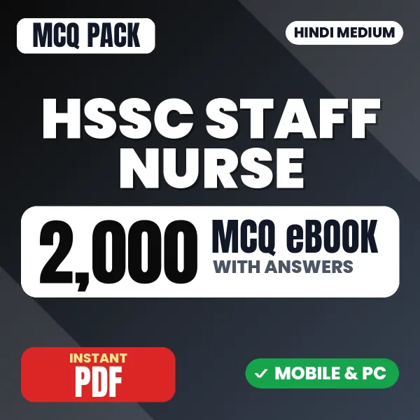 HSSC Staff Nurse Exam – 2000 MCQ eBook with Answers | Hindi Medium PDF Download