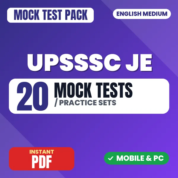 UPSSSC Junior Engineer (Agriculture) Exam – 20 Mock Tests / Practice Sets | English Medium PDF Download