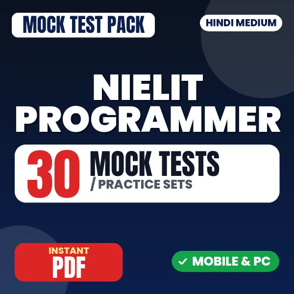 NIELIT Programmer Exam – 30 Mock Tests / Practice Sets | Hindi Medium PDF Download