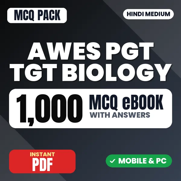 AWES PGT TGT Biology Exam – 1000 MCQ eBook with Answers | Hindi Medium PDF Download