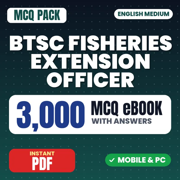 BTSC Fisheries Extension Officer Exam – 3000 MCQ eBook with Answers | English Medium PDF Download