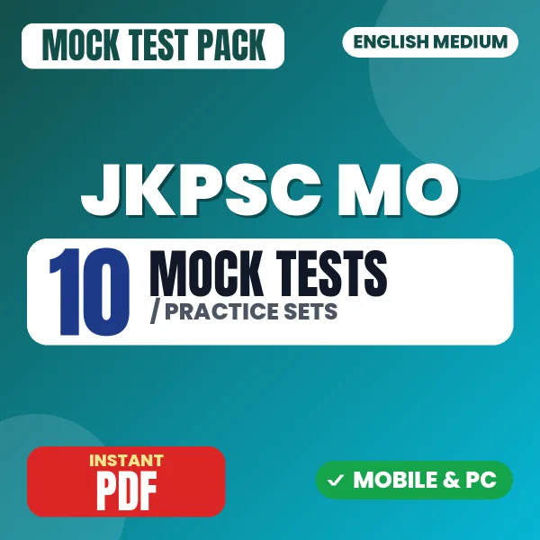 JKPSC Medical Officer Exam – 10 Mock Tests / Practice Sets | English Medium PDF Download