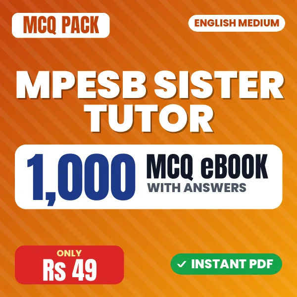 MPESB Sister Tutor Exam – 1000 MCQ eBook with Answers | English Medium PDF Download