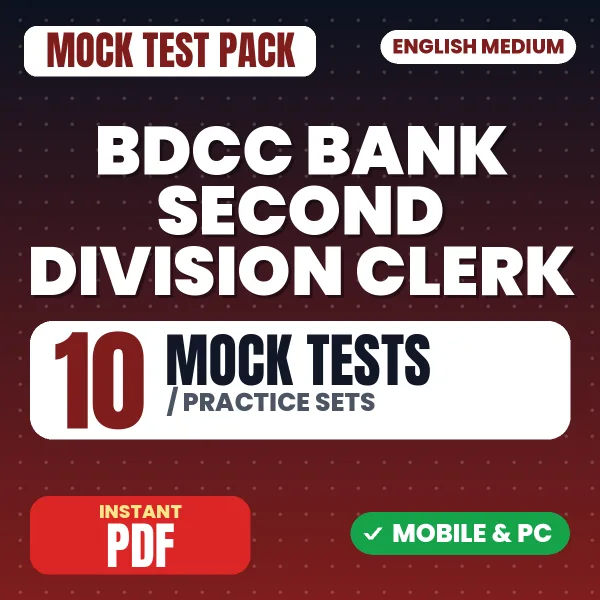 Belagavi DCC Bank Second Division Clerk Exam – 10 Mock Tests / Practice Sets | English Medium PDF Download
