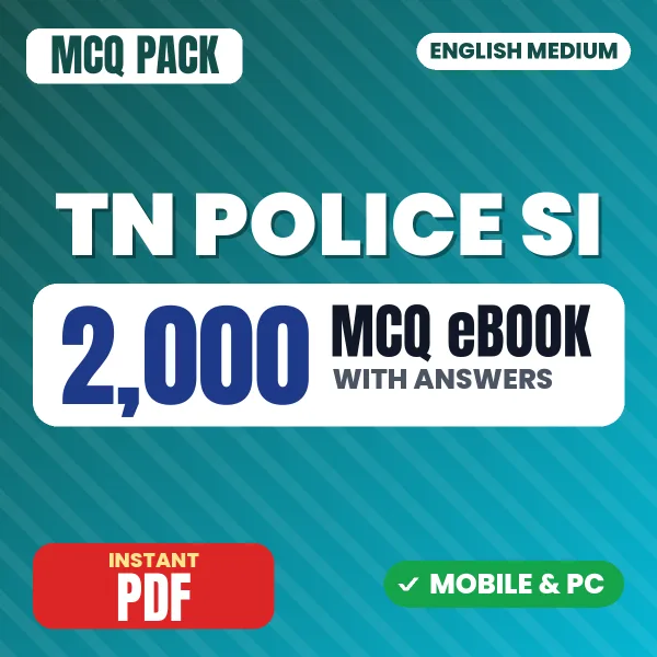 TN Police SI Open Quota Part 2 Exam – 2000 MCQ eBook with Answers | English Medium PDF Download