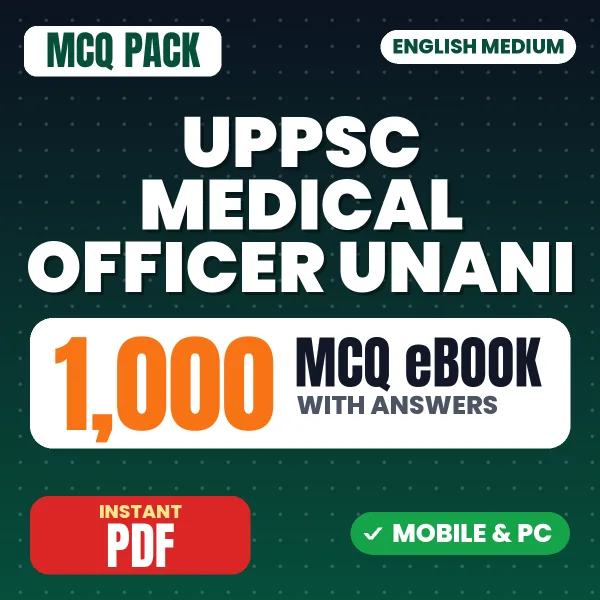 UPPSC Medical Officer (Unani) Exam – 1000 MCQ eBook with Answers | English Medium PDF Download