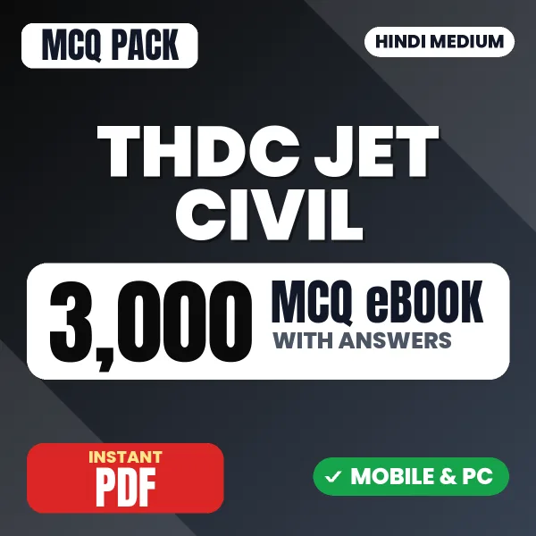 THDC JET Civil Exam – 3000 MCQ eBook with Answers | Hindi Medium PDF Download
