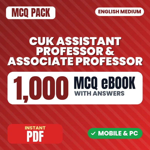 CUK Assistant Professor & Associate Professor Exam – 1000 MCQ eBook with Answers | English Medium PDF Download