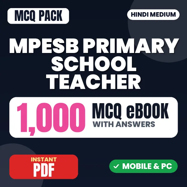 MPESB Primary School Teacher Exam – 1000 MCQ eBook with Answers | Hindi Medium PDF Download