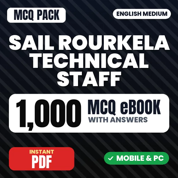 SAIL Rourkela Technical Staff (Mechanical) Exam – 1000 MCQ eBook with Answers | English Medium PDF Download