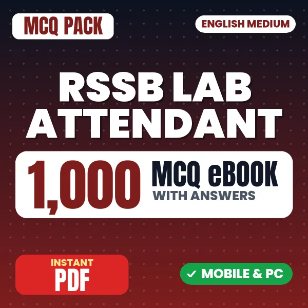 RSSB Lab Attendant Exam – 1000 MCQ eBook with Answers | English Medium PDF Download