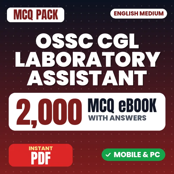 OSSC CGL (Laboratory Assistant) Prelims Exam – 2000 MCQ eBook with Answers | English Medium PDF Download