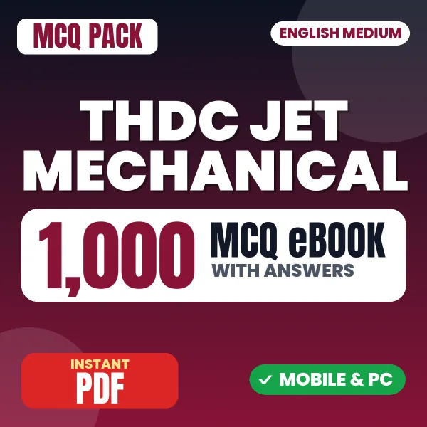 THDC JET Mechanical Exam – 1000 MCQ eBook with Answers | English Medium PDF Download