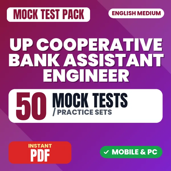UP Cooperative Bank Assistant Engineer Preliminary Exam – 50 Mock Tests / Practice Sets | English Medium PDF Download