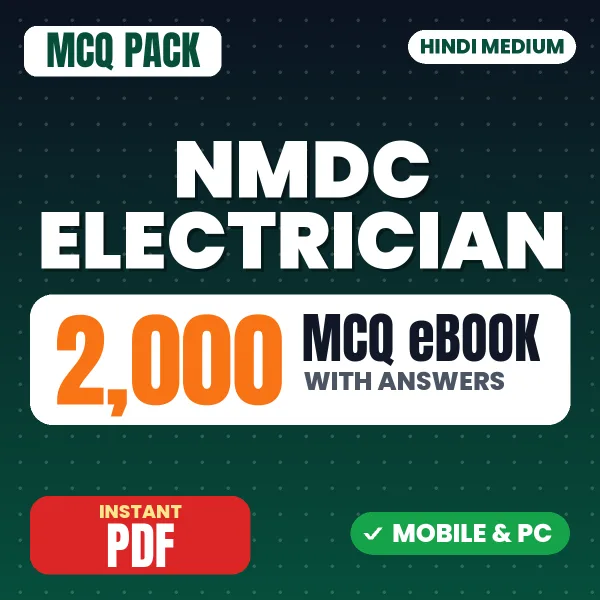 NMDC Electrician Grade-III (Trainee) Exam – 2000 MCQ eBook with Answers | Hindi Medium PDF Download