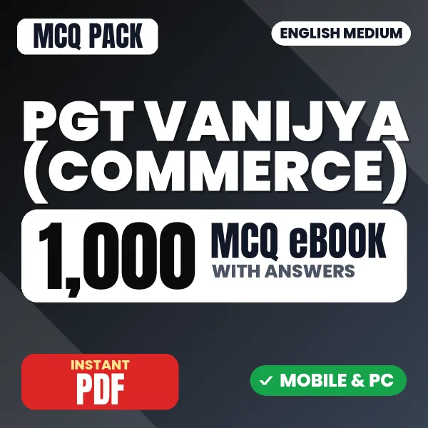 PGT Vanijya (Commerce) – 1000 MCQ eBook with Answers | English Medium PDF Download