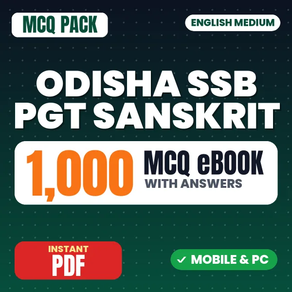 Odisha SSB PGT Sanskrit Exam – 1000 MCQ eBook with Answers | English Medium PDF Download