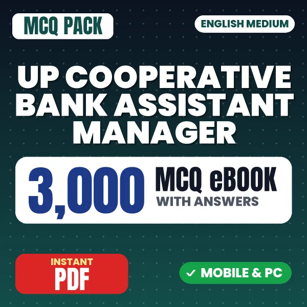 UP Cooperative Bank Assistant Manager Main Exam (General) Category – 3000 MCQ eBook with Answers | English Medium PDF Download