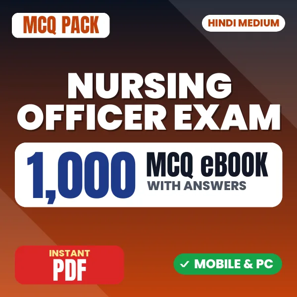 Nursing Officer Exam – 1000 MCQ eBook with Answers | Hindi Medium PDF Download