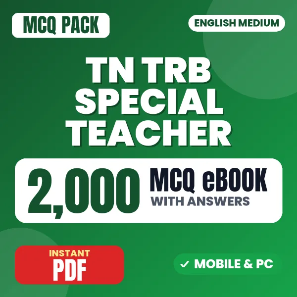 TN TRB Special Teacher Exam – 2000 MCQ eBook with Answers | English Medium PDF Download