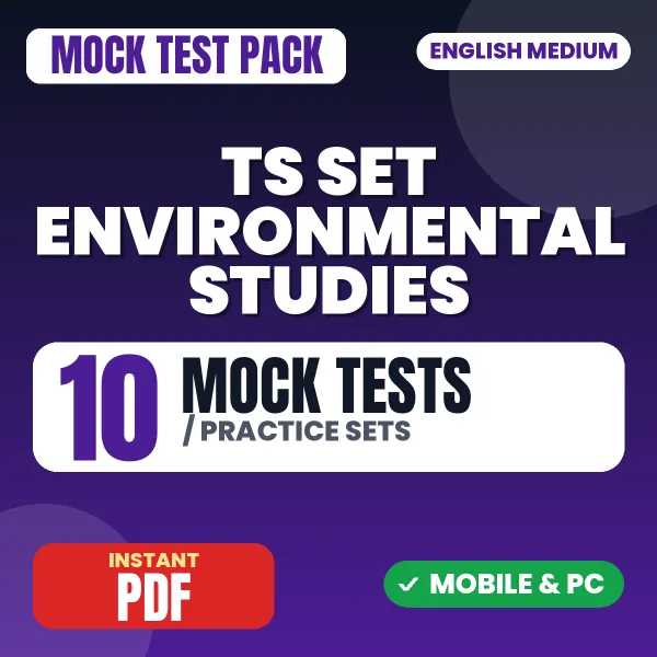 TS SET Environmental Studies Exam – 10 Mock Tests / Practice Sets | English Medium PDF Download