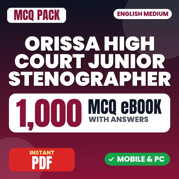 Orissa High Court Junior Stenographer Exam – 1000 MCQ eBook with Answers | English Medium PDF Download