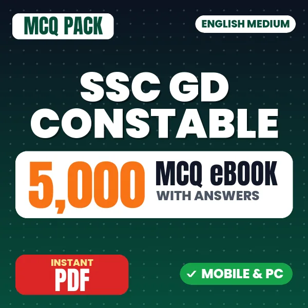 SSC GD Constable Exam – 5000 MCQ eBook with Answers | English Medium PDF Download