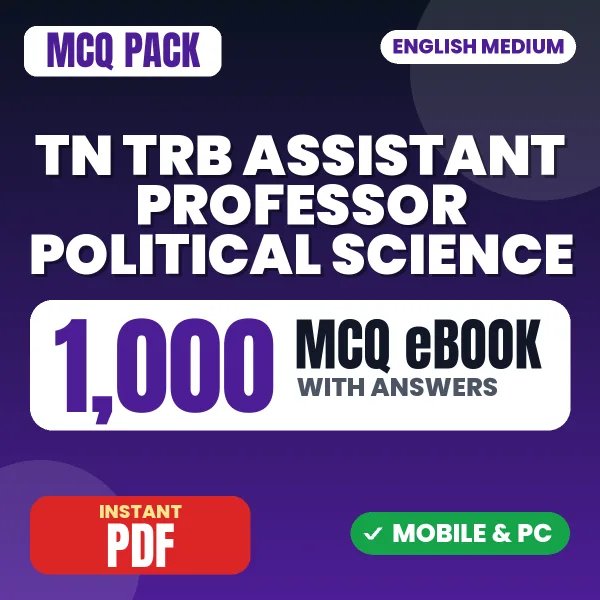 TN TRB Assistant Professor Political Science Exam Paper 1 – 1000 MCQ eBook with Answers | English Medium PDF Download
